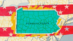 Illustration featuring the state of Pennsylvania