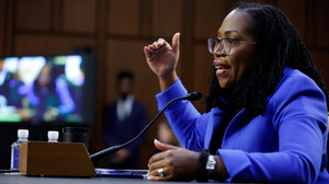 Ketanji Brown Jackson speaking before the Senate Judiciary committee