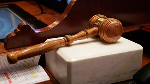 Gavel resting on base