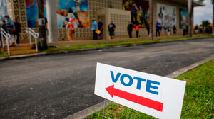 Citizens lining up to vote