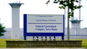 The entrance to the federal prison in Terre Haute, Indiana
