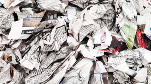 Crumpled newspapers