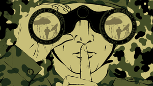 Soldier in camo with finger over mouth