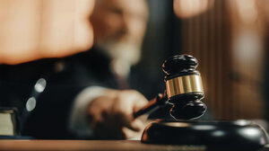 Judge with gavel.