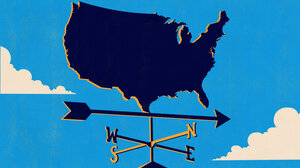 A U.S. map on a weathervane