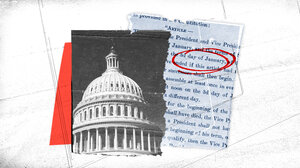 Graphic of Capitol building and 20th Amendment text