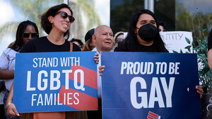 Protesters against Florida's Don't Say Gay law