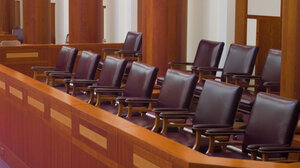 An empty jury box