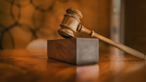 Gavel resting on block