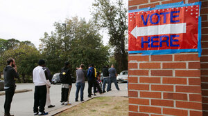 Voters standing in line