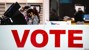 People at a poll site