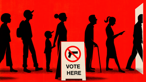Voters in line