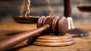 Gavel resting on base