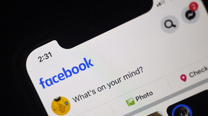 Screen displaying Facebook page