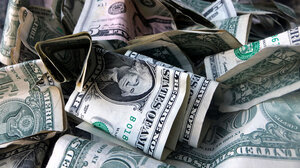 A pile of dollar bills