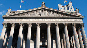 A courthouse facade in New York