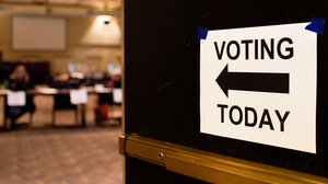 Polling Place with Voting Today sign
