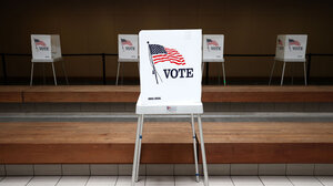 Empty voting booth