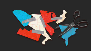 Graphic of fractured USA map