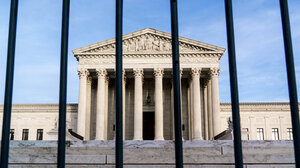 Supreme Court behind barrier
