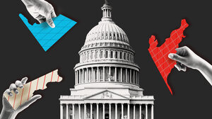 Illustration Capitol building and state cutouts