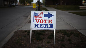 Vote Here Sign Outside