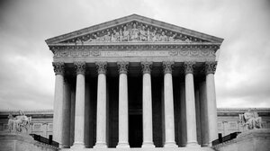 Black and white photograph of Supreme Court