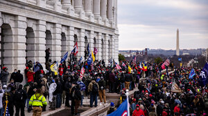 Rioters storming Capitol on January 6, 2021