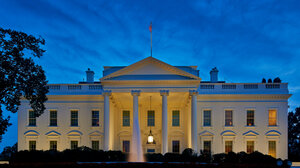 The White House at night