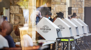 Voting booths in Travis County, Texas