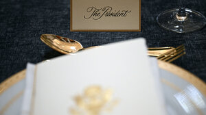 Inaugural event place setting for the president