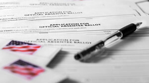 An application for a mail ballot.