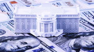 graphic of White House atop U.S. Currency 