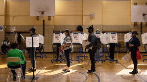 citizens in line to vote