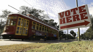 "Vote Here" sign in Louisiana