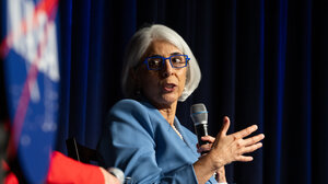 Dr. Arati Prabhakar speaking.