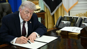 President Trump signs an executive order on mail voting. 