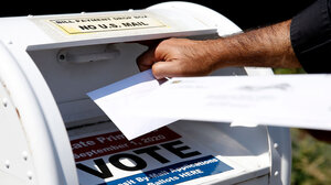 Person depositing a mail ballot