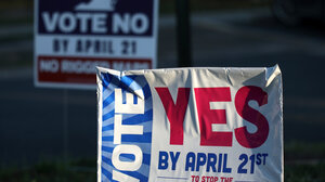 Signs from Virginia redistricting election
