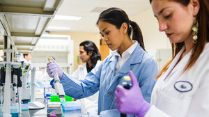 Scientists working in a lab