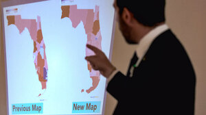 Man looking at proposed Florida congressional maps