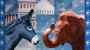 Republican and Democratic mascots 