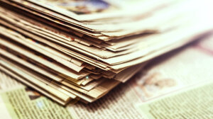 Stack of newspapers