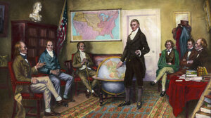 Painting of President James Monroe and others