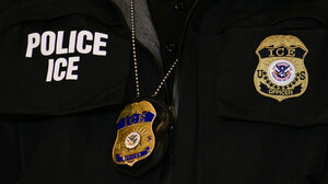 POLICE ICE Shirt and badge
