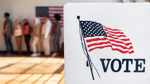 Voters at a polling place
