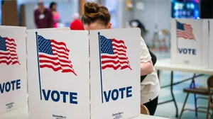 polling booths at a polling station