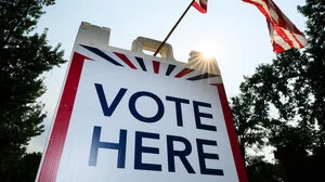Vote Here sign
